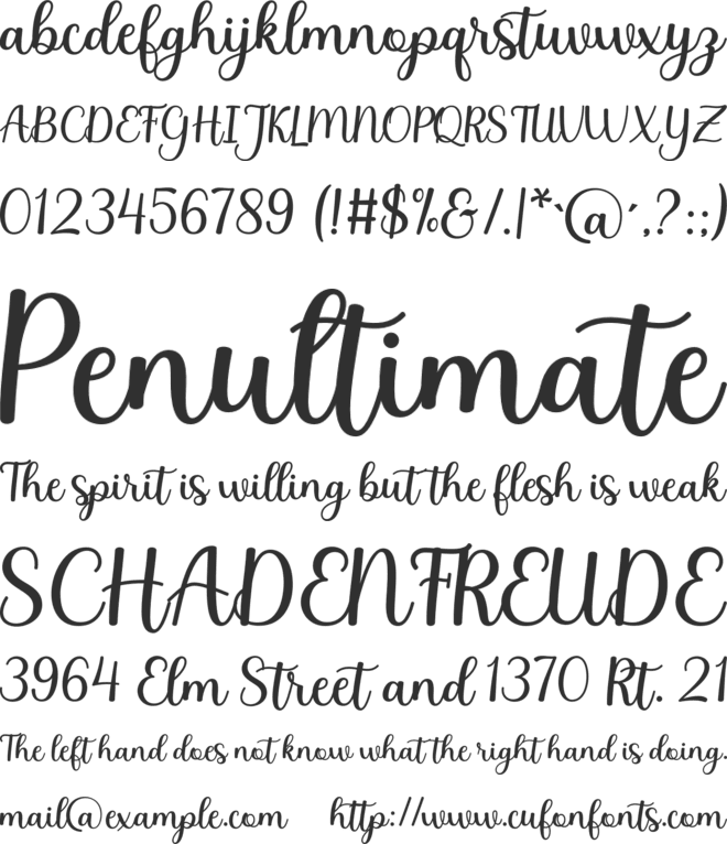 Sweet Chocolate font preview