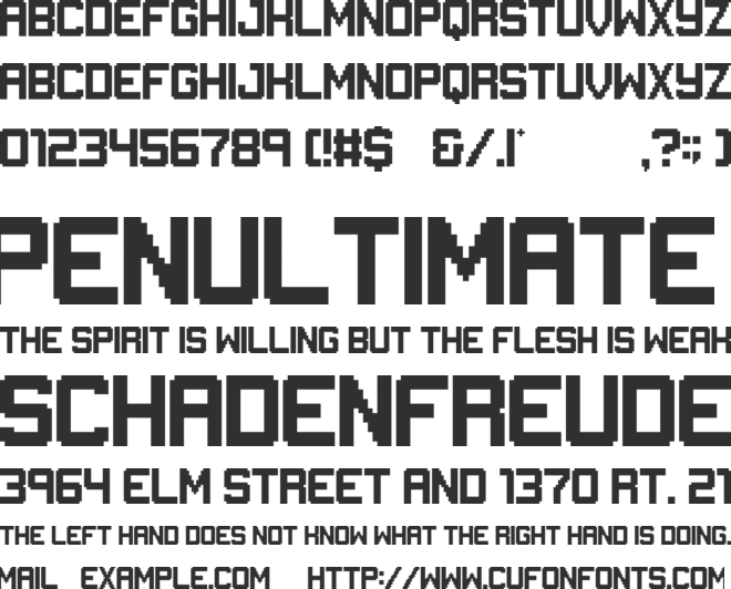 Gameplay font preview