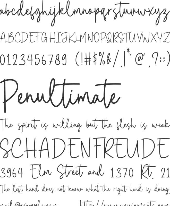 Camitta font preview