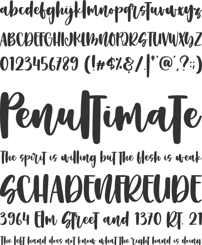 Splatters font preview