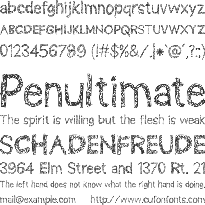 SCRIBBLEHUMMBLE font preview