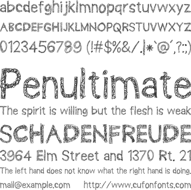 SCRIBBLEHUMMBLE font preview