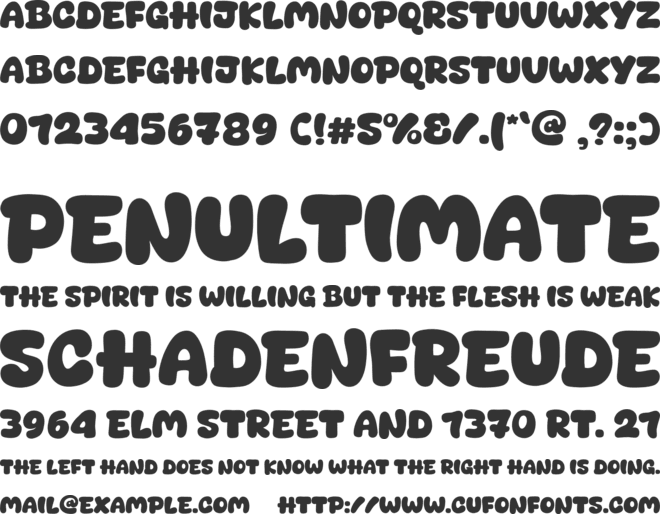 Pingsan font preview