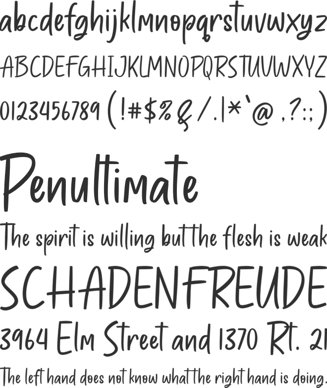 Hand Marker font preview