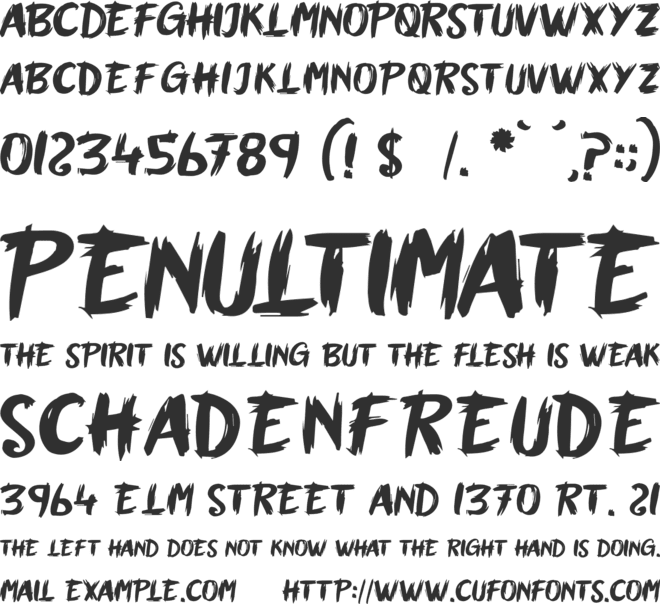 The Zombie Birds font preview