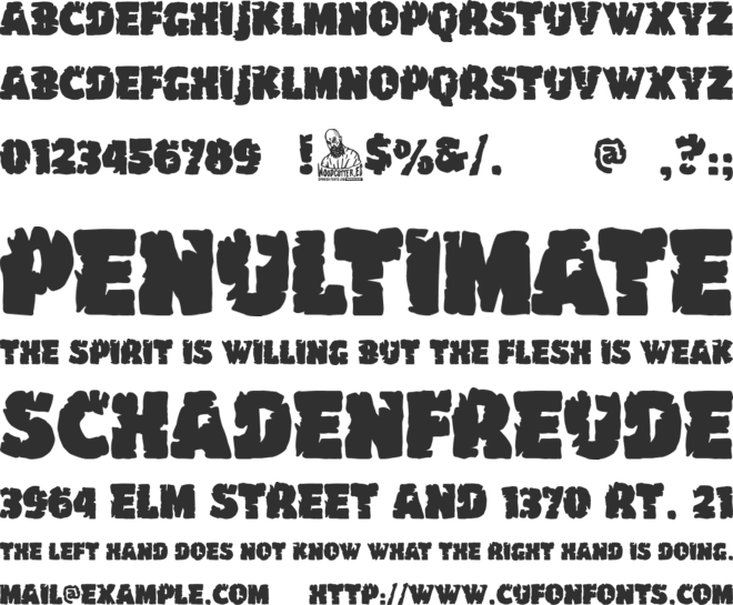 The Car Crash Night font preview