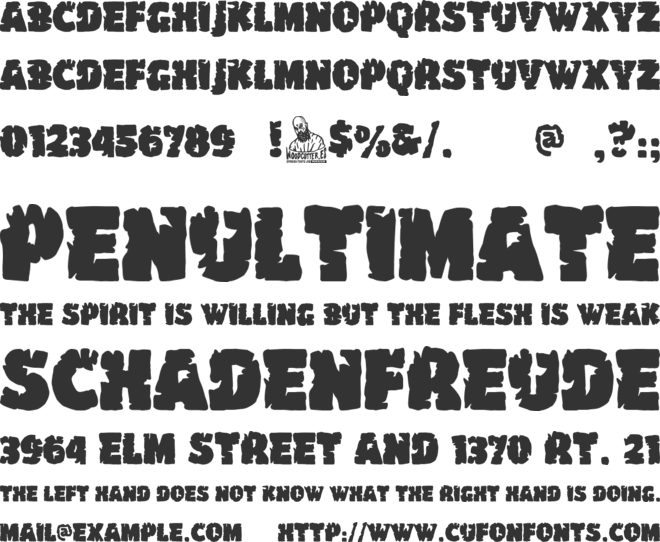 The Car Crash Night font preview