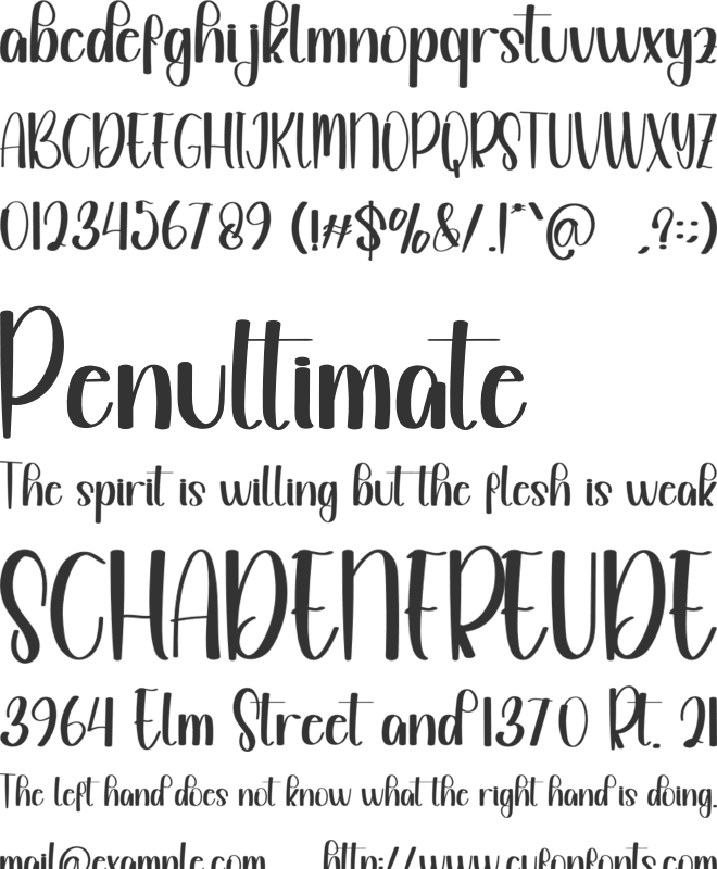 Rainbows font preview