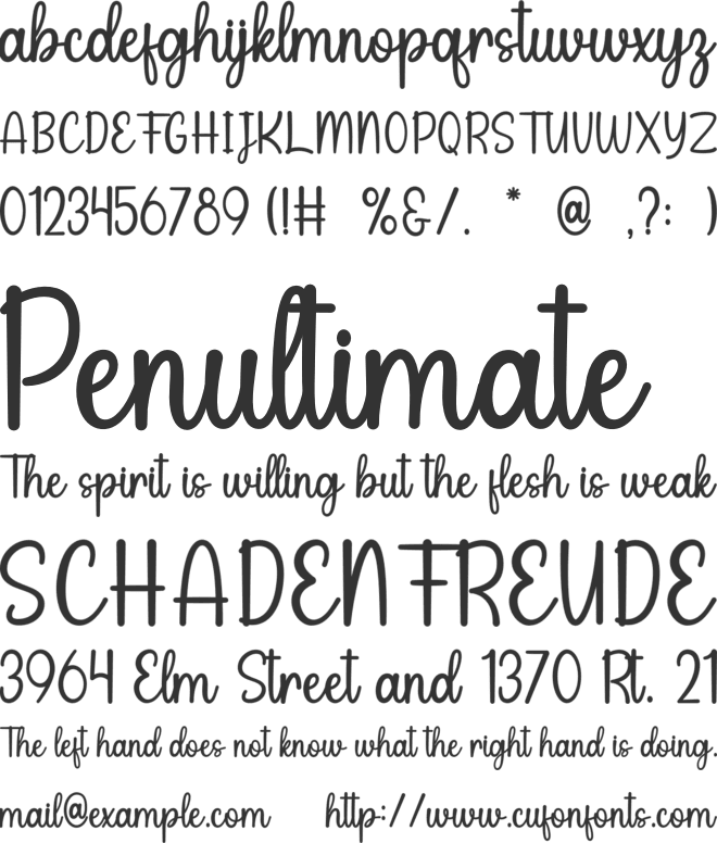 Pumkin Garden font preview