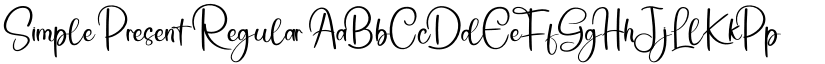 Simple Present Regular font