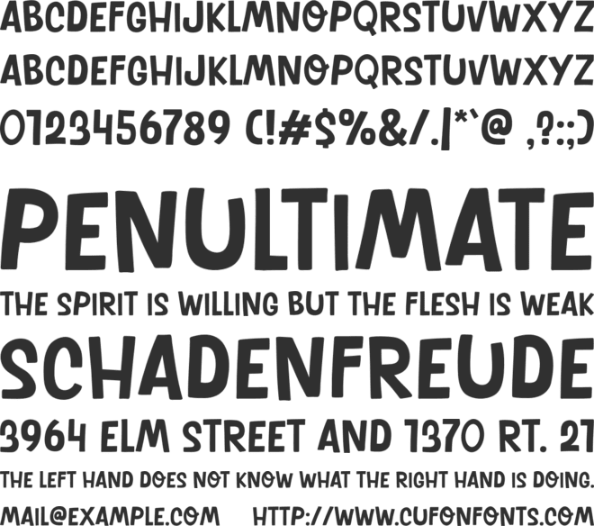 Duck Come font preview