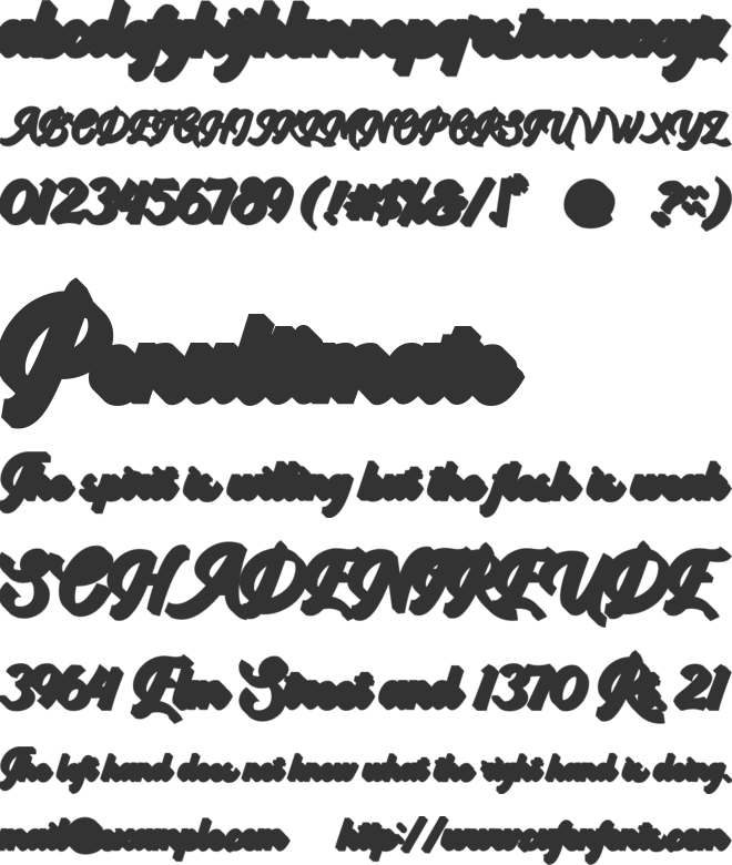 Magic Vintage Shadow font preview