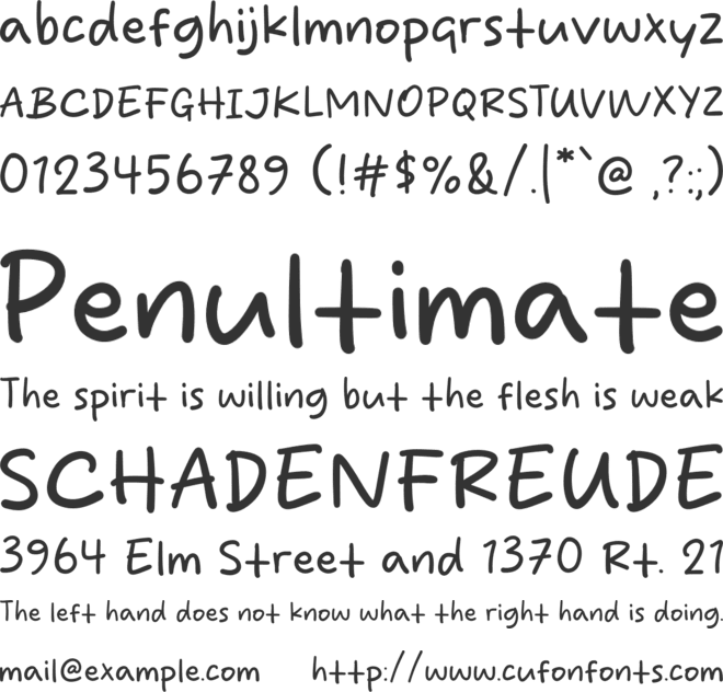 Sugar Handy font preview