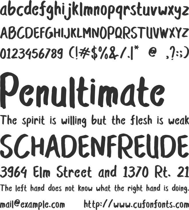 The Quickly font preview