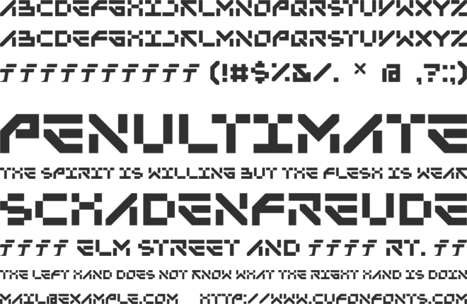 Aexir font preview