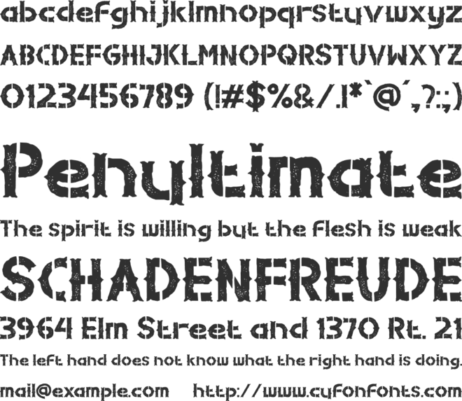 STAMP MARK font preview