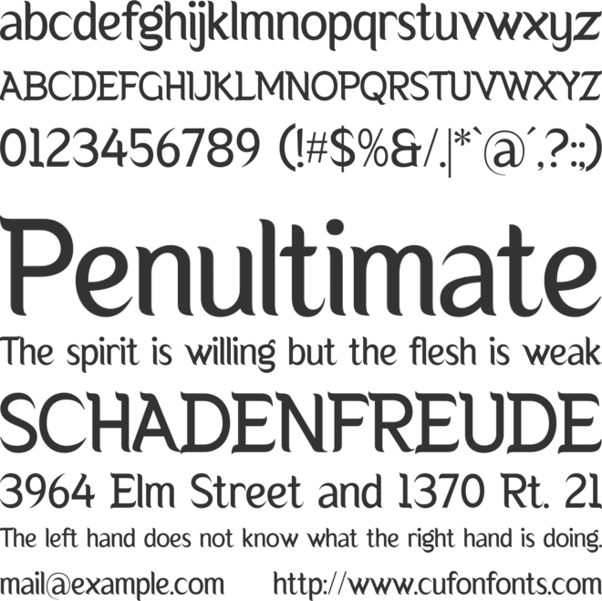 Baftvest font preview