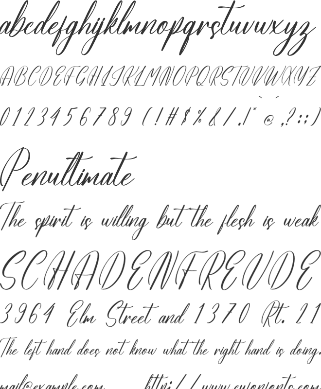 Hadinesta Blarfhine font preview