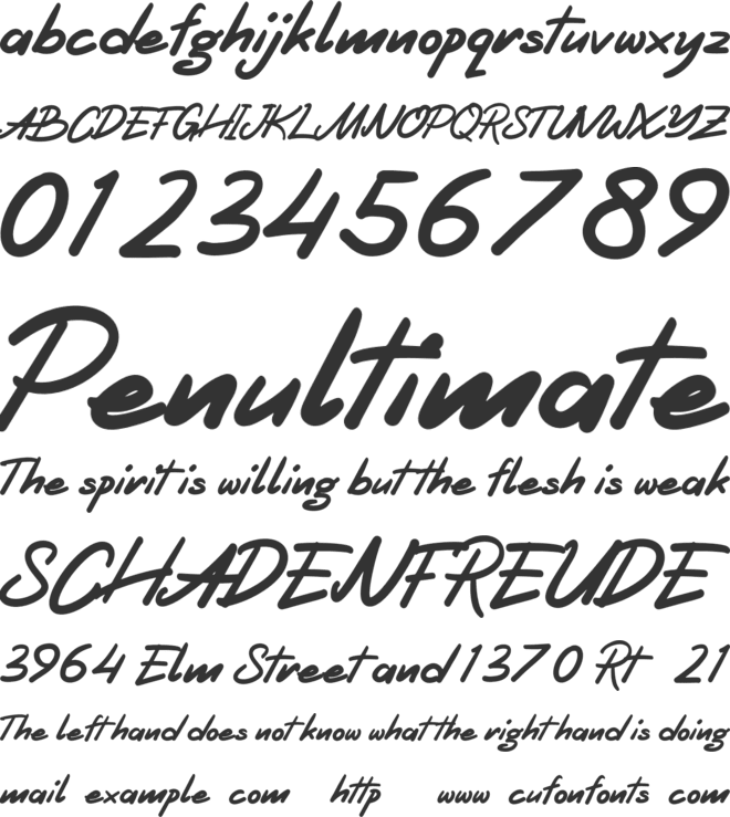 Bunareta Personal Use font preview
