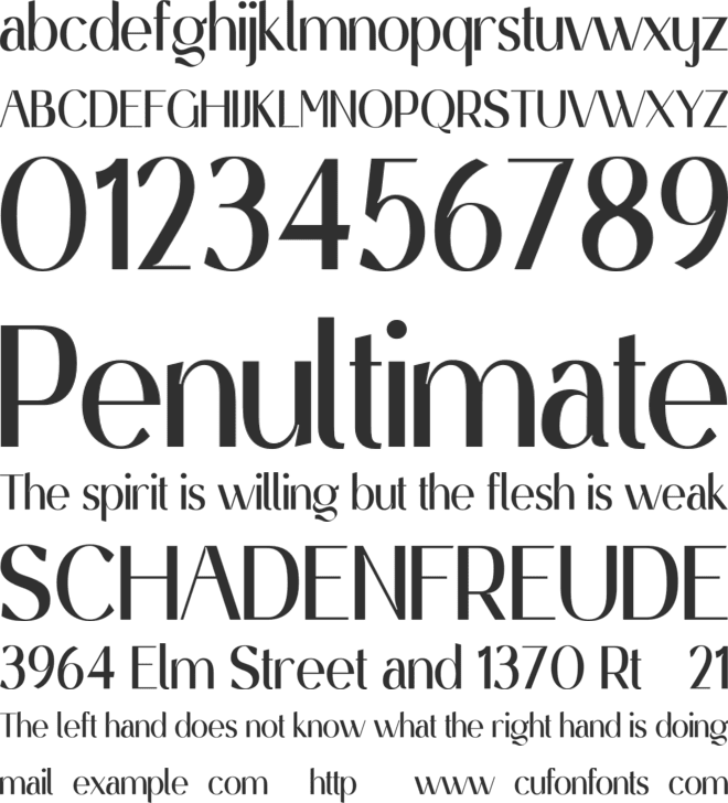 Cendranis Personal Use font preview