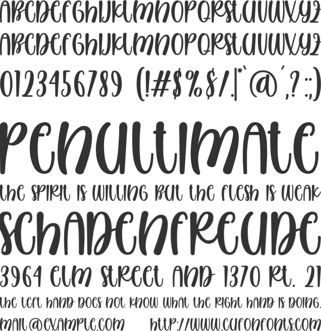 California Sunrise Personal Use font preview