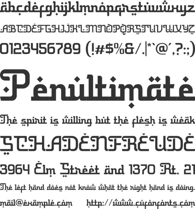 Thariqah font preview