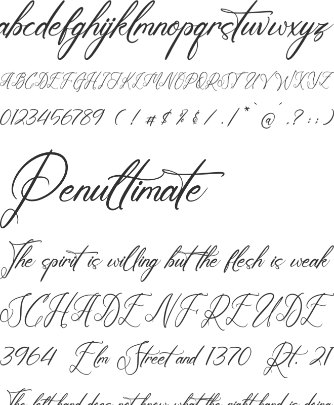 Gorkanyde Benethong font preview