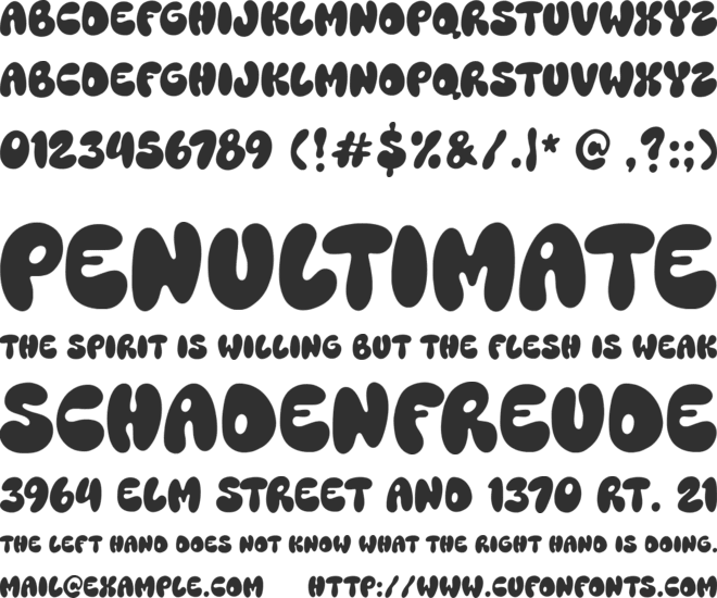 Chewy Noodles font preview