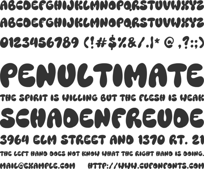 Chewy Noodles font preview