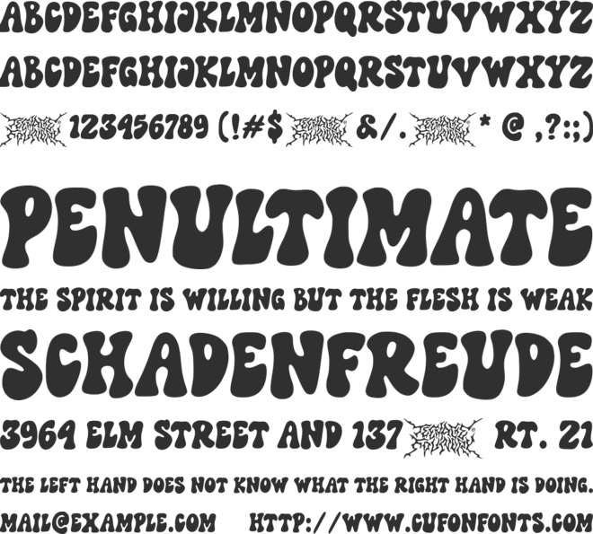 Teenage Madness font preview