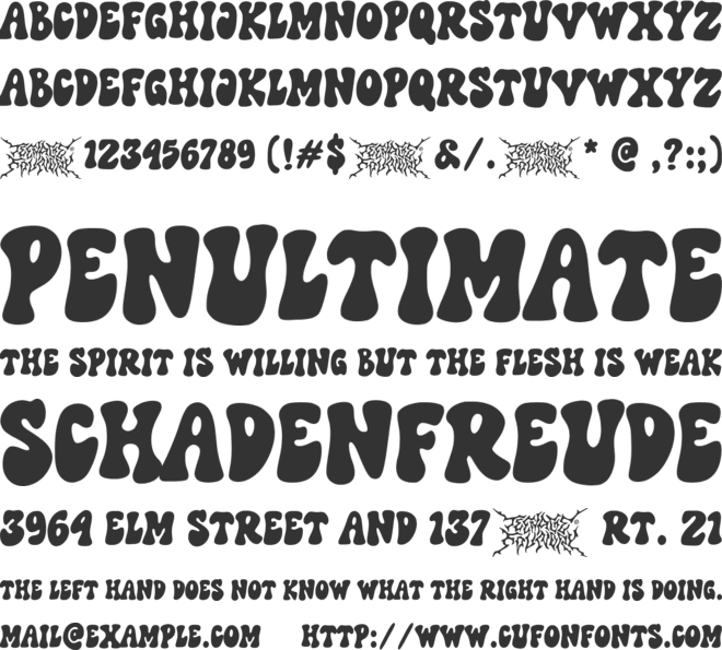 Teenage Madness font preview