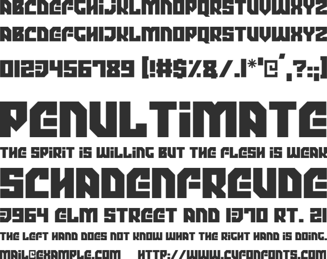Megadroid font preview