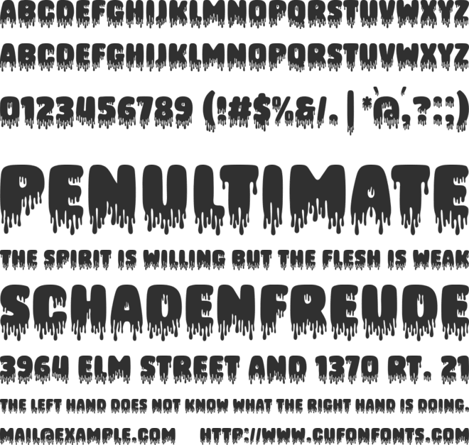 Bloody Scene font preview