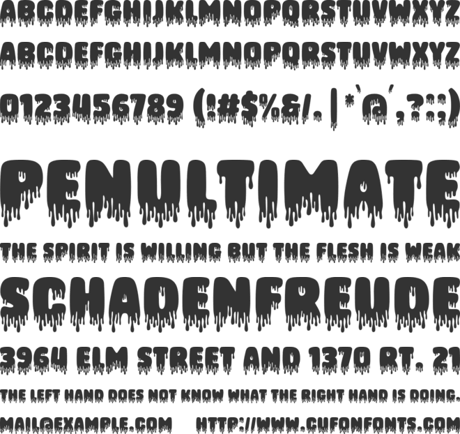 Bloody Scene font preview