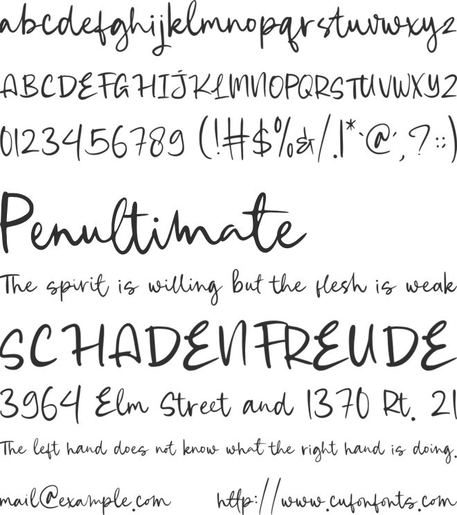Authora Handwriting font preview