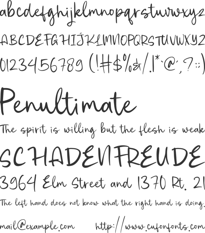 Authora Handwriting font preview