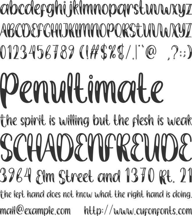 Handmade Valentine font preview
