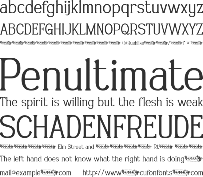 Rushlike Personal Use font preview