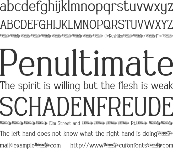 Rushlike Personal Use font preview
