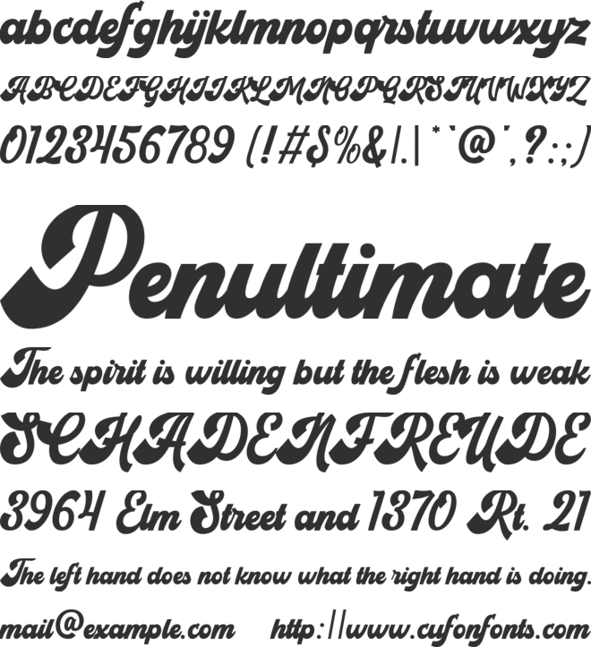 Handlock font preview
