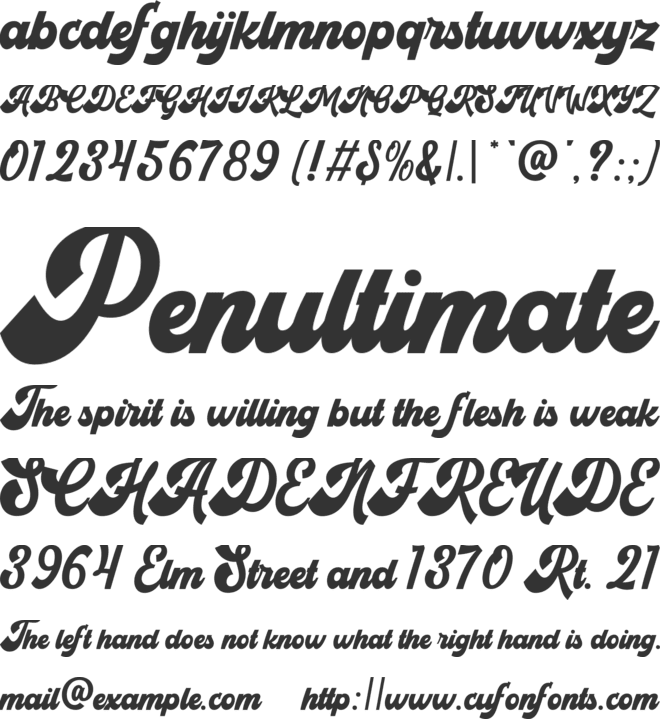 Handlock font preview