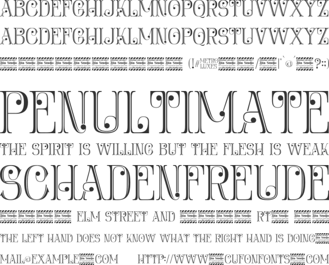 Metro Luxes Personal Use font preview