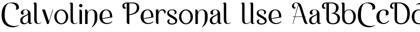 Calvoline Personal Use font