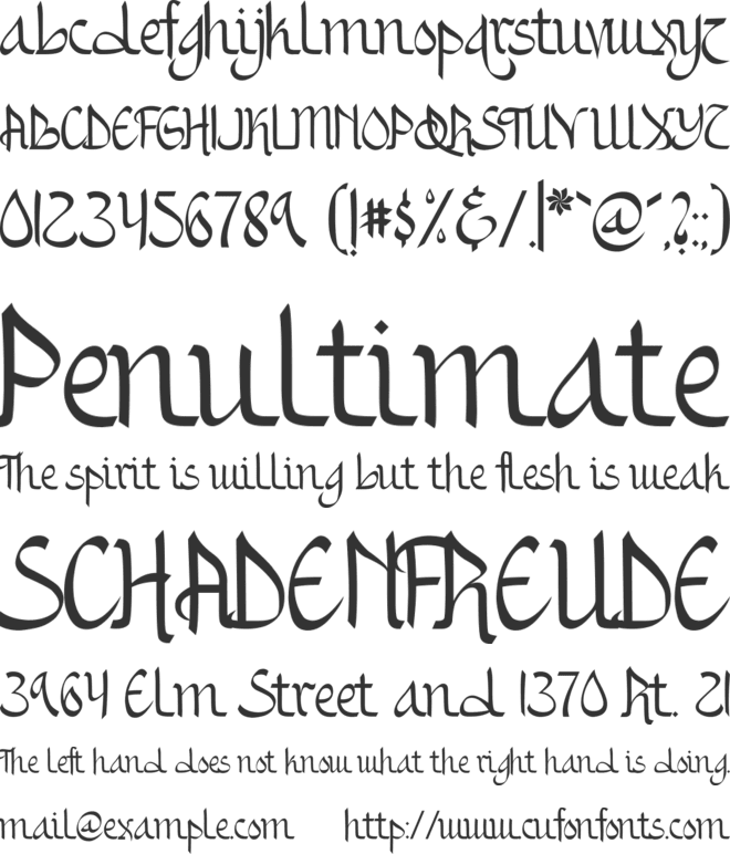 Alzaina font preview
