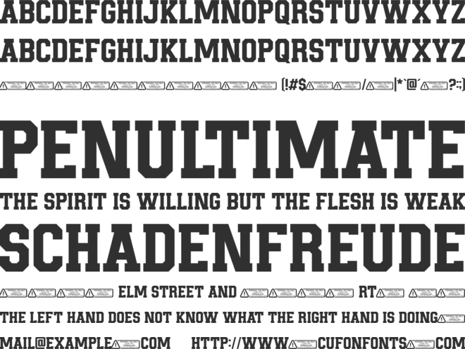 Backed font preview