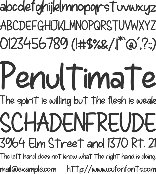 Pluiter Lighties font preview