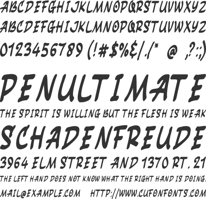 Slimside font preview