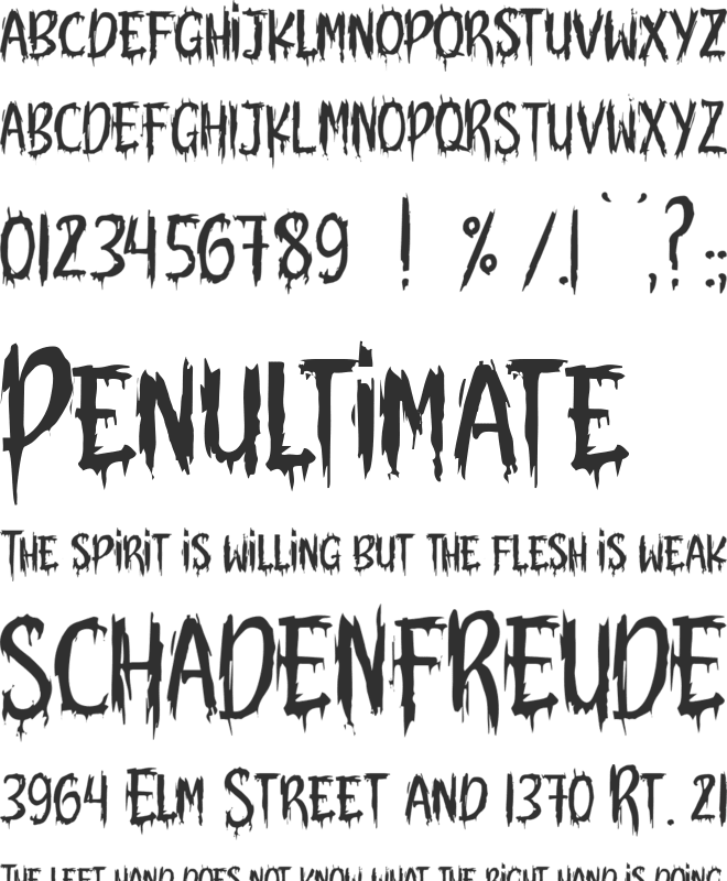 The Screaming font preview