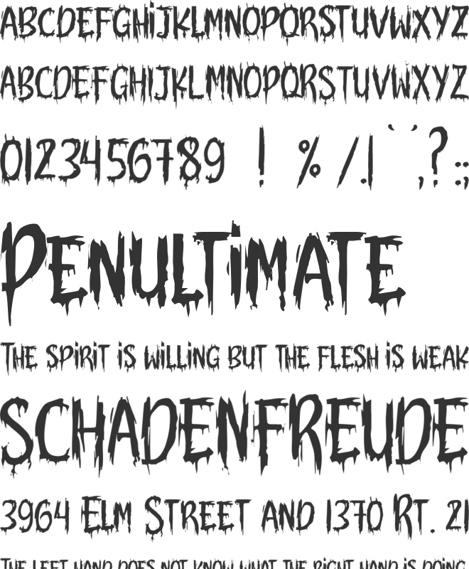 The Screaming font preview