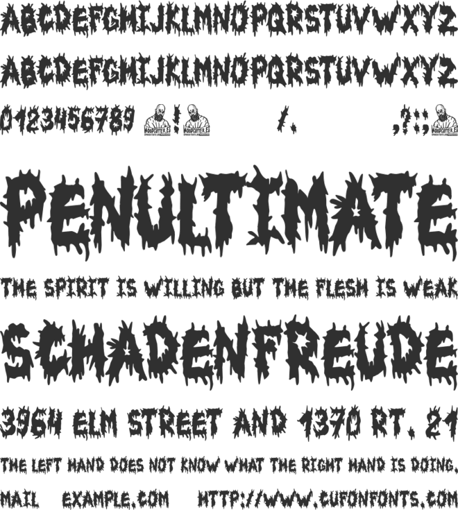 Blood Spatter font preview